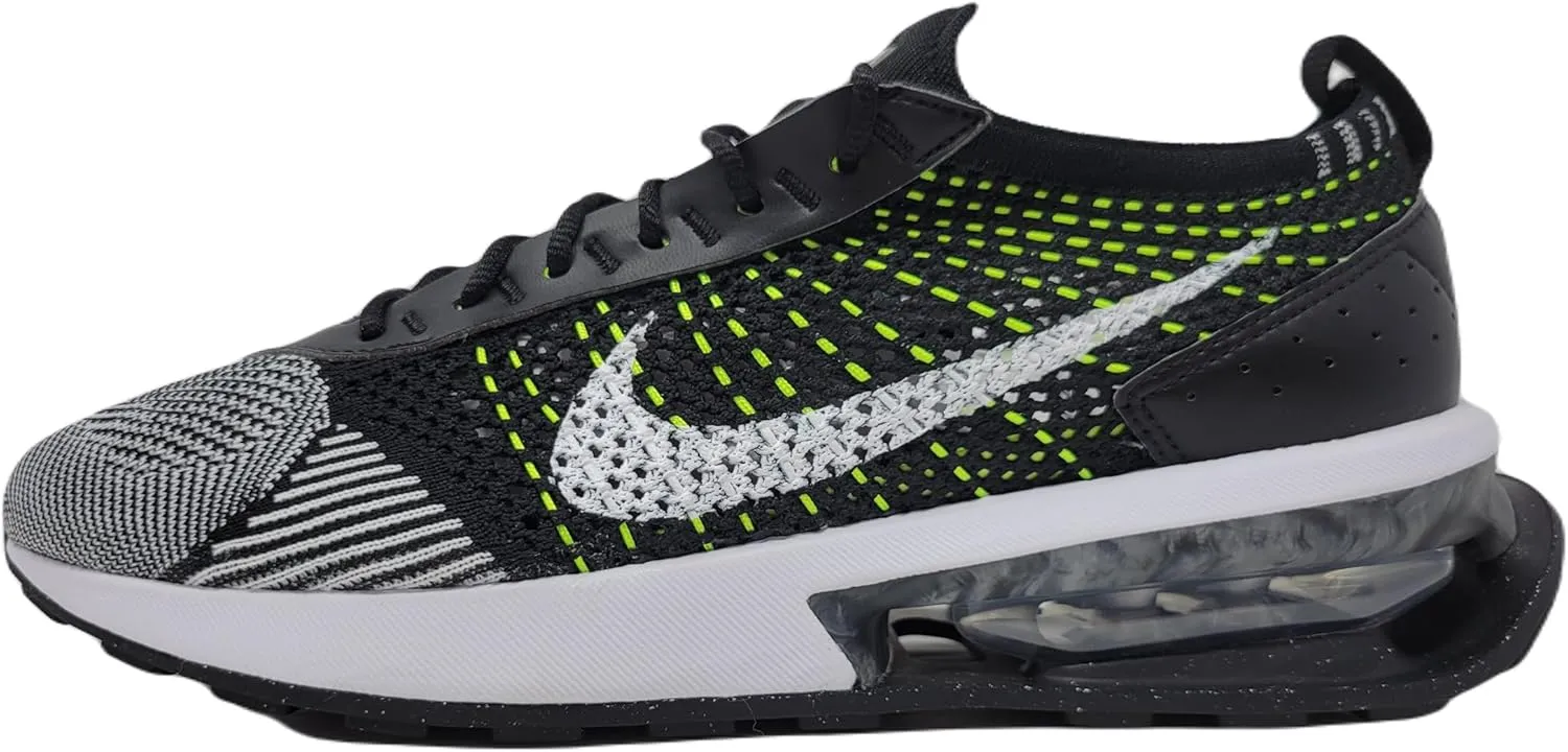 Nike Women's AIR MAX Flyknit Racer Black/White-Volt DM9073 002 (us_Footwear_Size_System, Adult, Women, Numeric, Medium, Numeric_6_Point_5)
