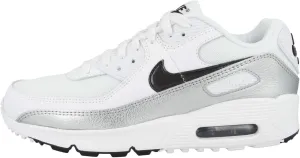 Nike Youth Air Max 90 GS Leather Textile White Black Trainers 5 US