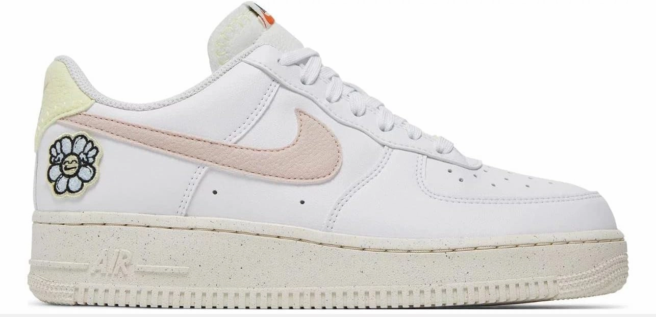 Nike AIR Force 1 '07 SE NN Women's Size 11.5 DJ6377 100 'Flower Power' White/Yellow/TAN