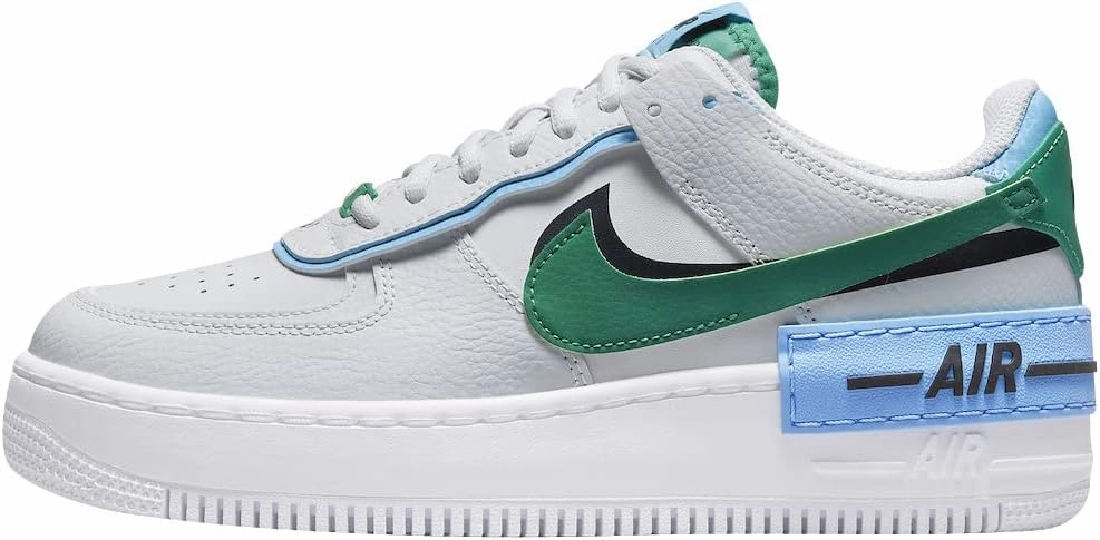 Nike Air Force 1 Shadow Women's Shoes Photon Dust/Black/University Blue/Malachite (Women's, Numeric_9)