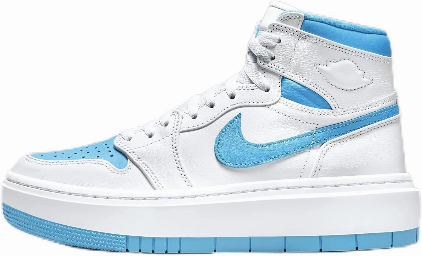NIKE Air Jordan 1 Elevate High Women's Shoes (DN3253-114, White/White/Dark Powder Blue) Size 11.5