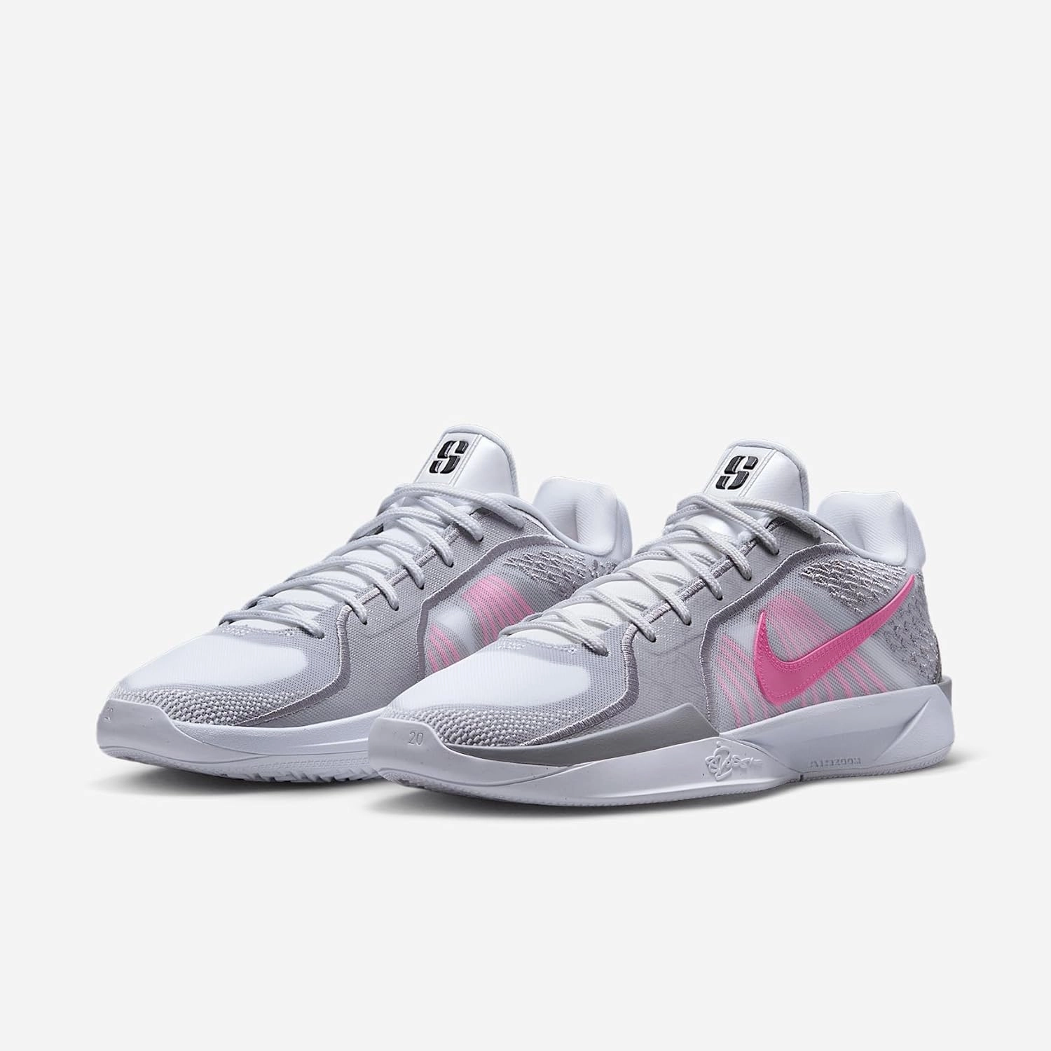 Nike Sabrina 2 Basketball Shoes (FQ2174-100, White/Cement Grey/Black/Pinksicle)