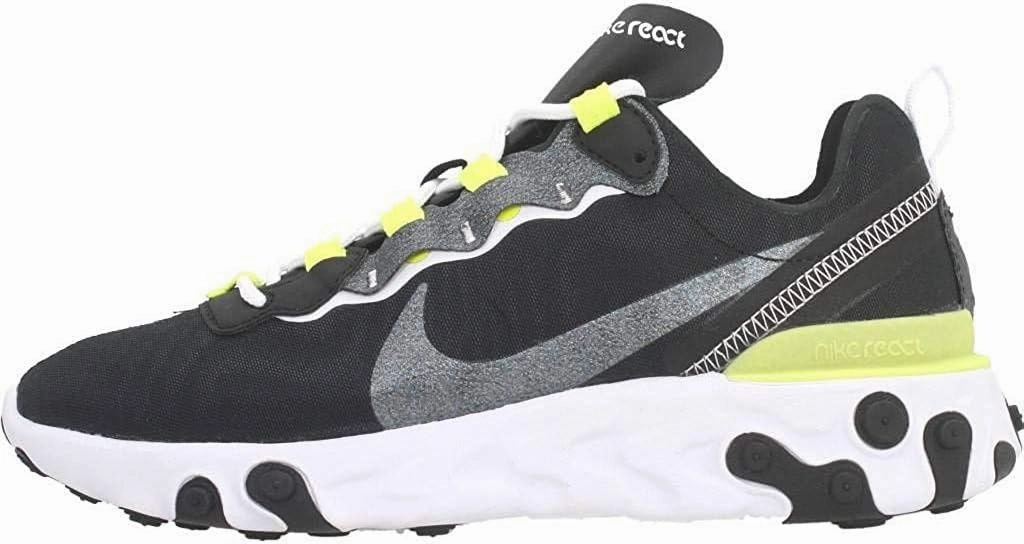 Nike Womens React Element 55 SE Running Trainers CN3591 Sneakers Shoes (UK 3 US 5.5 EU 36, Black White Lemon Venom 001)