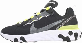 Nike Womens React Element 55 SE Running Trainers CN3591 Sneakers Shoes (UK 3 US 5.5 EU 36, Black White Lemon Venom 001)