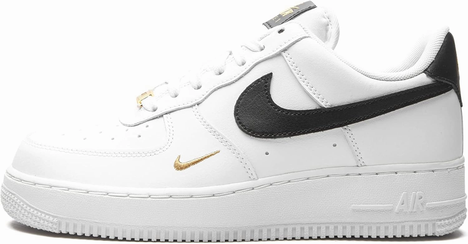 Nike Womens WMNS Air Force 1 Low Essential CZ0270 102 White/Black/Gold - Size 8W