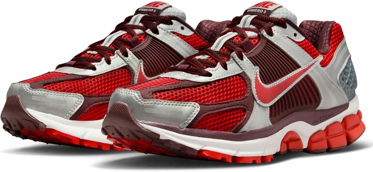 Nike Zoom Vomero 5 Women's Shoes (FN7778-600, Mystic Red/Metallic Platinum/Reflect Silver)