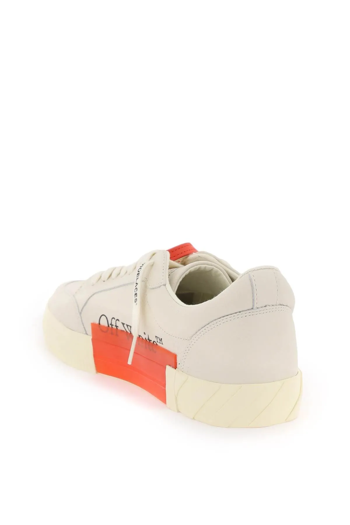 Off-white leather low vulcanized sneakers