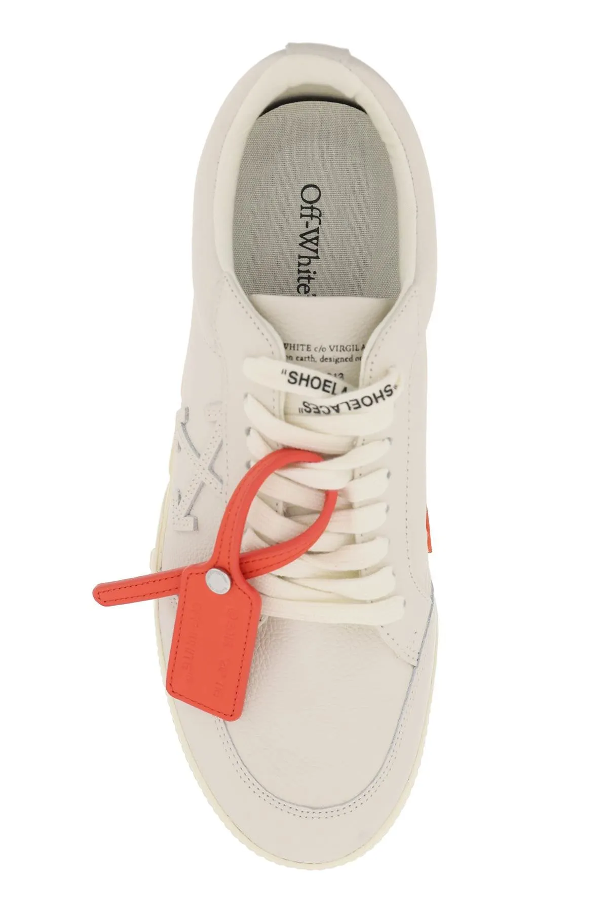 Off-white leather low vulcanized sneakers