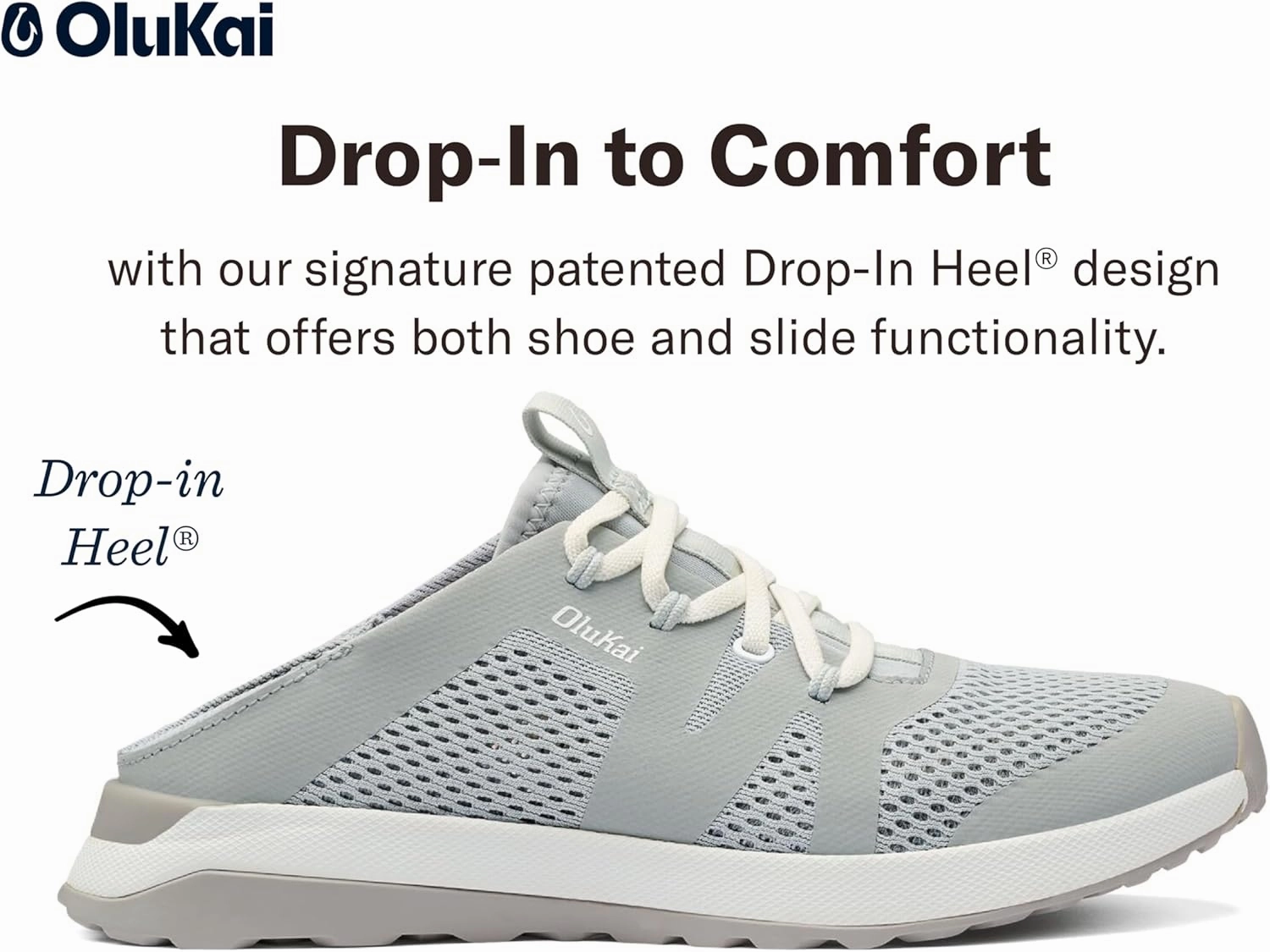 OLUKAI Huia Women's Athletic Sneakers, Lightweight & Breathable Mesh, Comfort Fit & Wet Grip Rubber Soles, Durable & Supportive