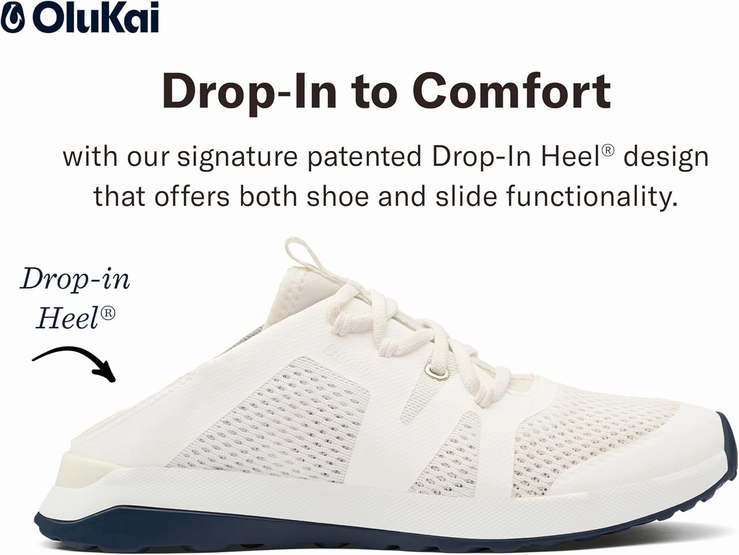 OLUKAI Huia Women's Athletic Sneakers, Lightweight & Breathable Mesh, Comfort Fit & Wet Grip Rubber Soles, Durable & Supportive