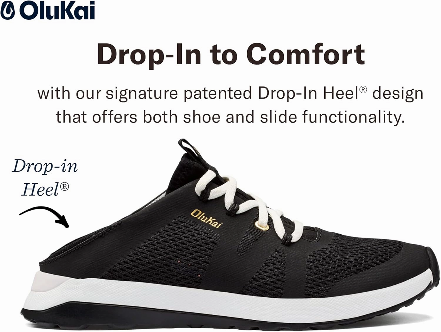 OLUKAI Huia Women's Athletic Sneakers, Lightweight & Breathable Mesh, Comfort Fit & Wet Grip Rubber Soles, Durable & Supportive