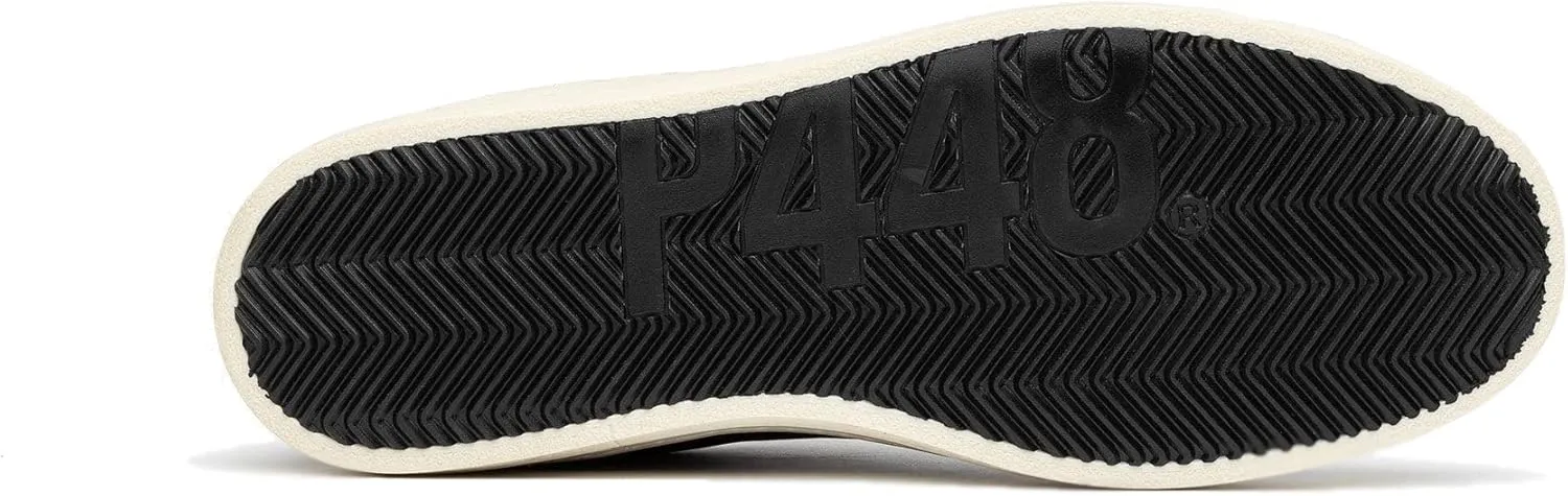 P448 Women's Skate White/Gravel Leather High-Top Italian Sneaker