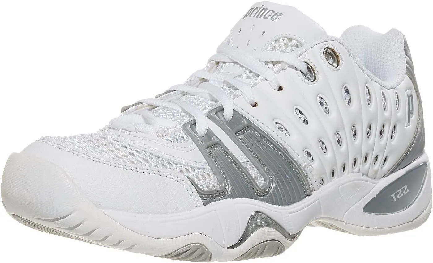 Prince Women's T22 Tennis Shoe,White/Silver,8 M US