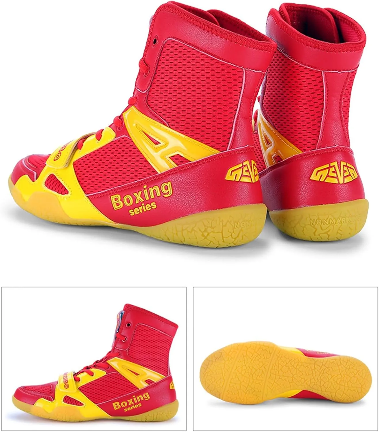 Professional Mens Wrestling Shoes,Outdoor Training High Top Boxing Shoes for Men,Lightweight Breathable Non-Slip Kick Boxing Shoes,Unisex,for Adult and Youth