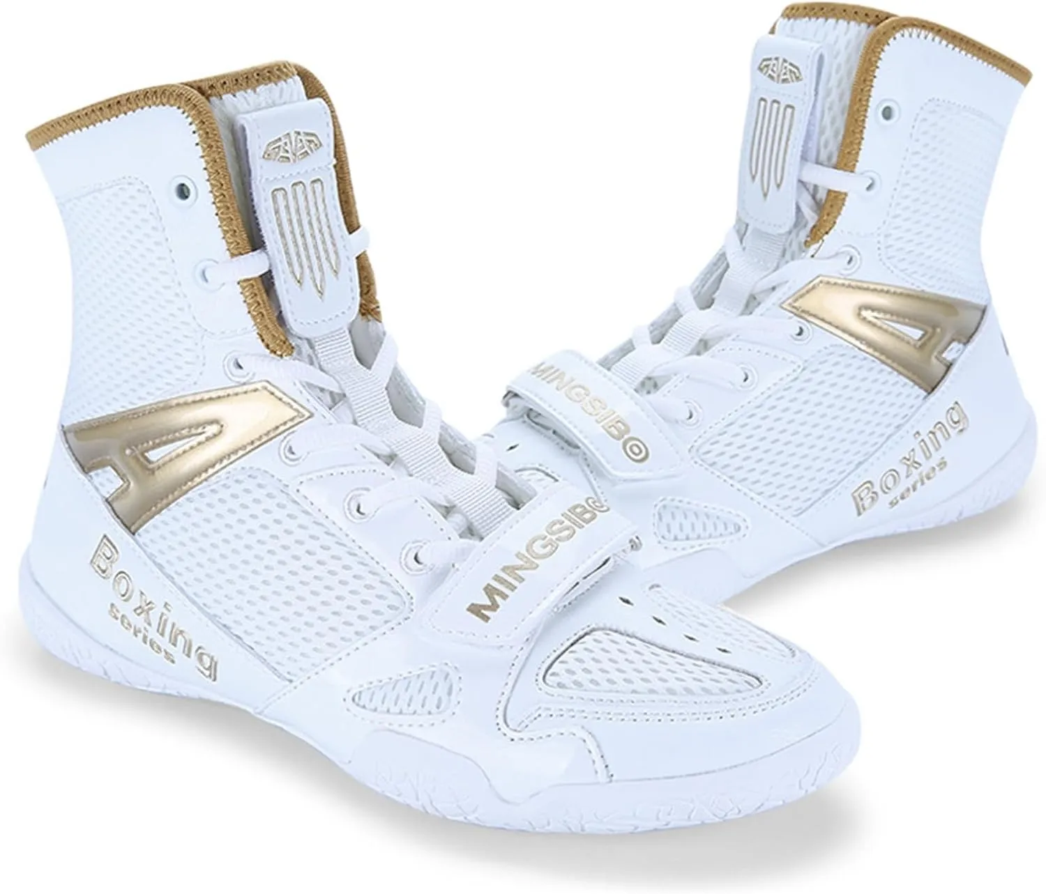 Professional Mens Wrestling Shoes,Outdoor Training High Top Boxing Shoes for Men,Lightweight Breathable Non-Slip Kick Boxing Shoes,Unisex,for Adult and Youth
