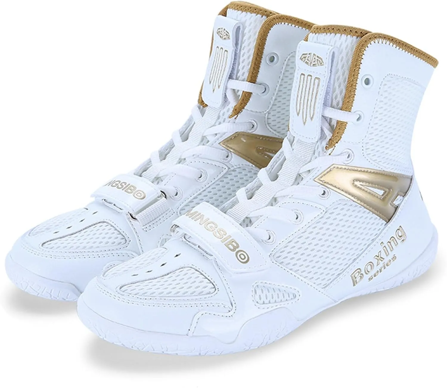Professional Mens Wrestling Shoes,Outdoor Training High Top Boxing Shoes for Men,Lightweight Breathable Non-Slip Kick Boxing Shoes,Unisex,for Adult and Youth