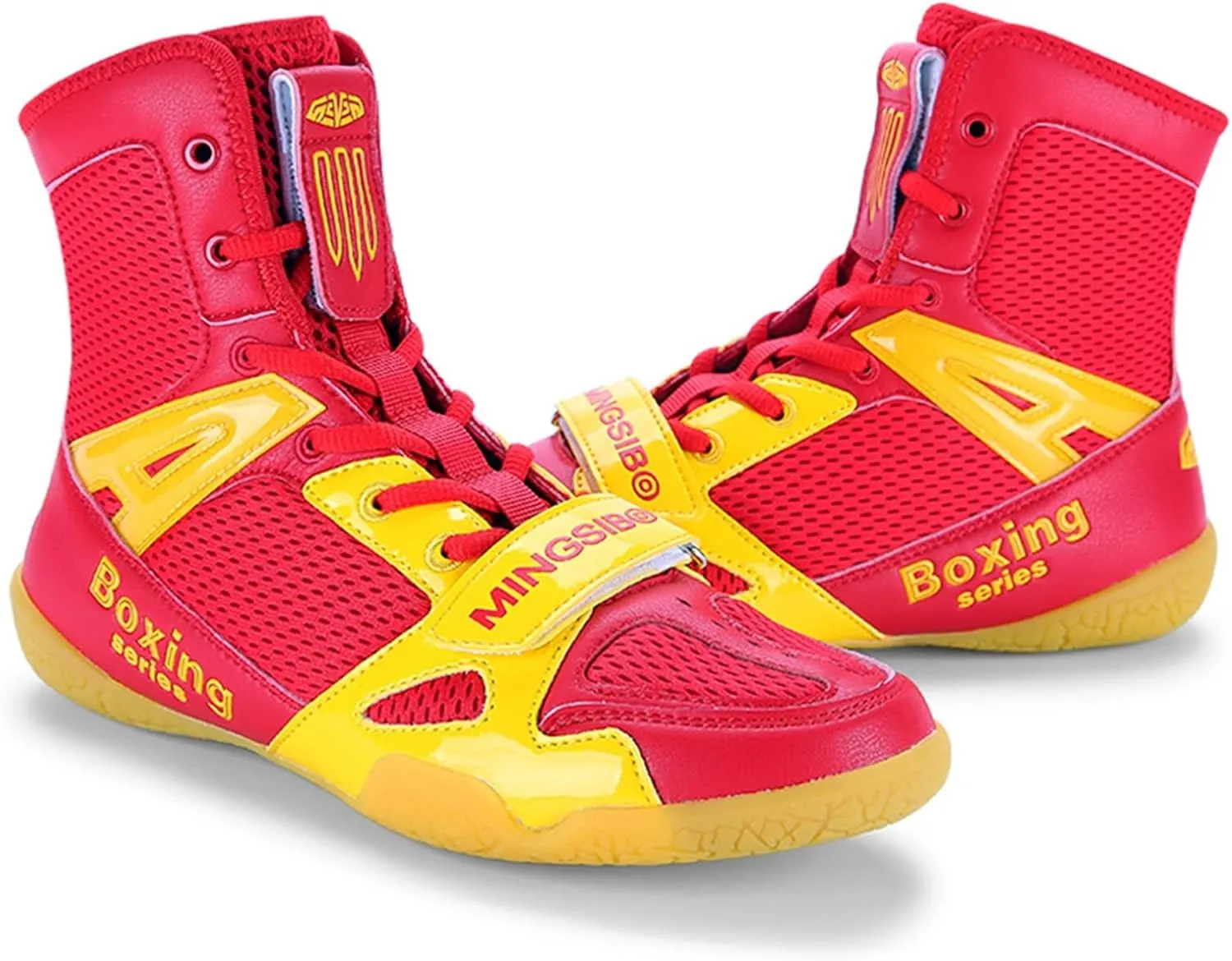 Professional Mens Wrestling Shoes,Outdoor Training High Top Boxing Shoes for Men,Lightweight Breathable Non-Slip Kick Boxing Shoes,Unisex,for Adult and Youth