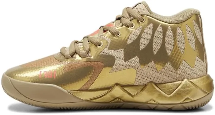 Puma Kids Boys Mb.01 Golden Child Lace Up Basketball Sneakers Shoes Court - Gold