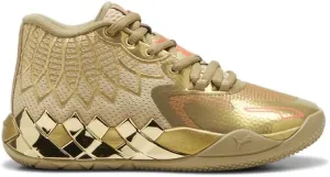 Puma Kids Boys Mb.01 Golden Child Lace Up Basketball Sneakers Shoes Court - Gold