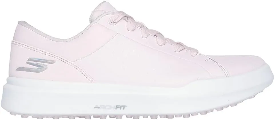 Skechers Golf Women's Drive 6 Arch Leather Relaxed Fit Waterproof Golf Shoe Sneaker, Pink, 10