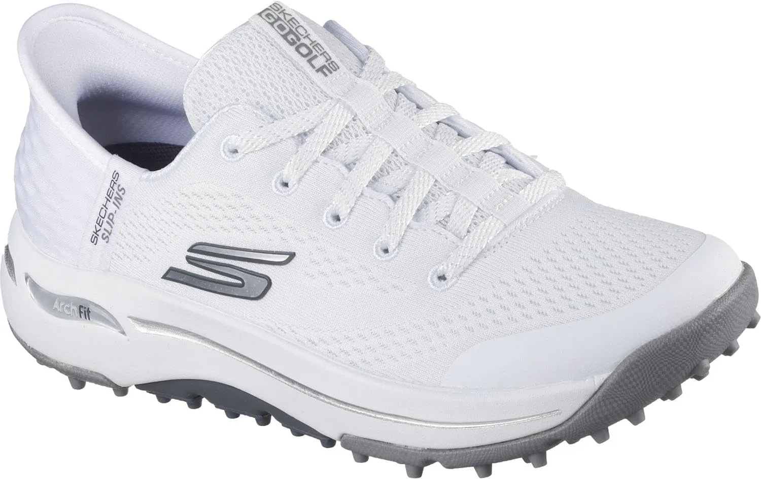 Skechers - Womens Go Golf Arch Fit - Line Up Slip On Shoes, Color White, Size: 7.5 W US