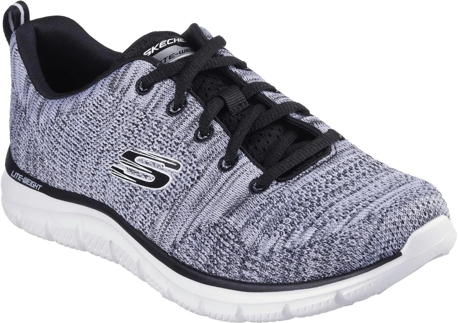 Skechers - Womens Track - Daytime Dreamer Sneakers, Color White/Black, Size: 6 W US