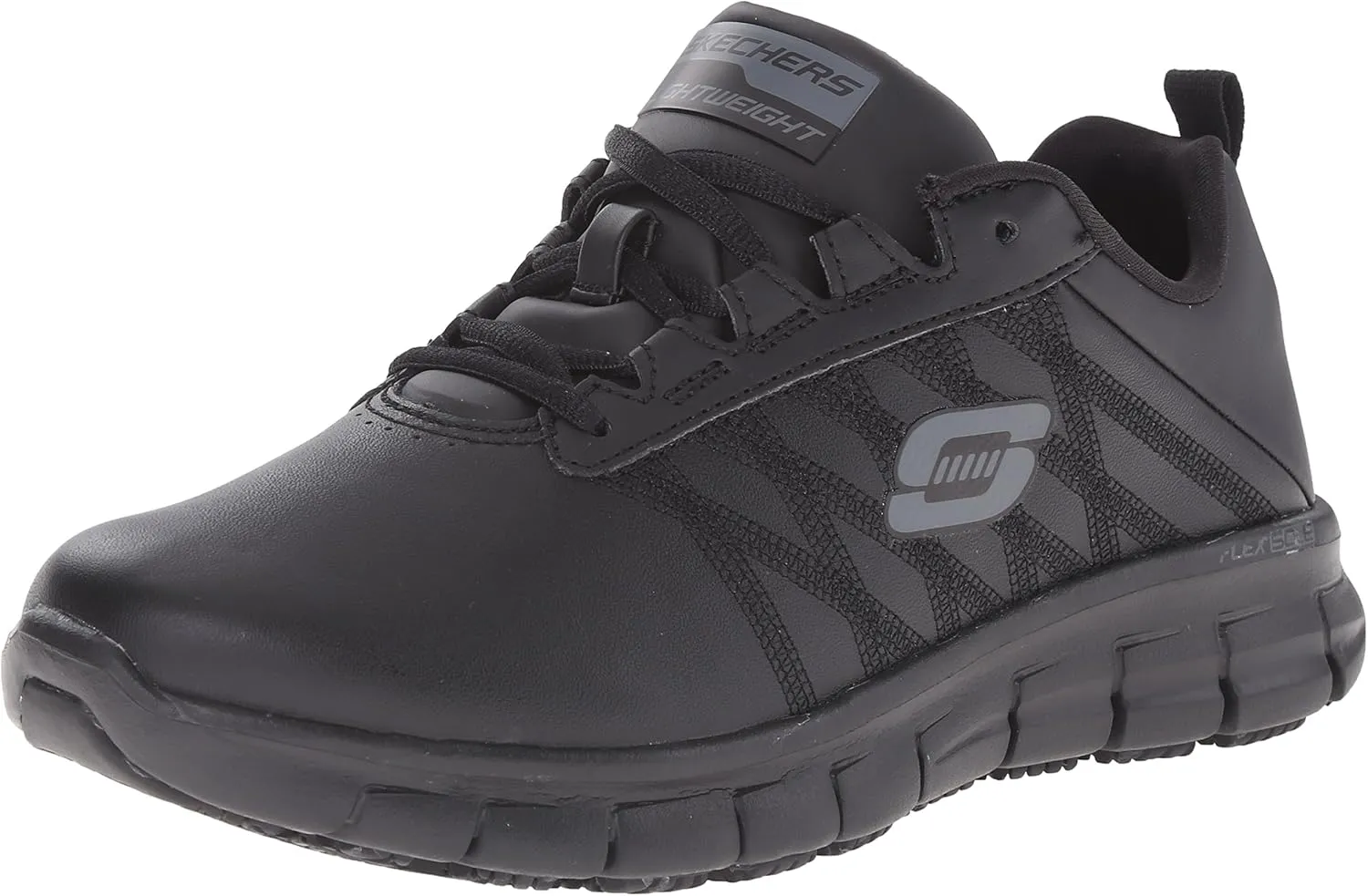 SKECHERS Work Women's Sure Track-Erath, Black, 5.5 D-Wide