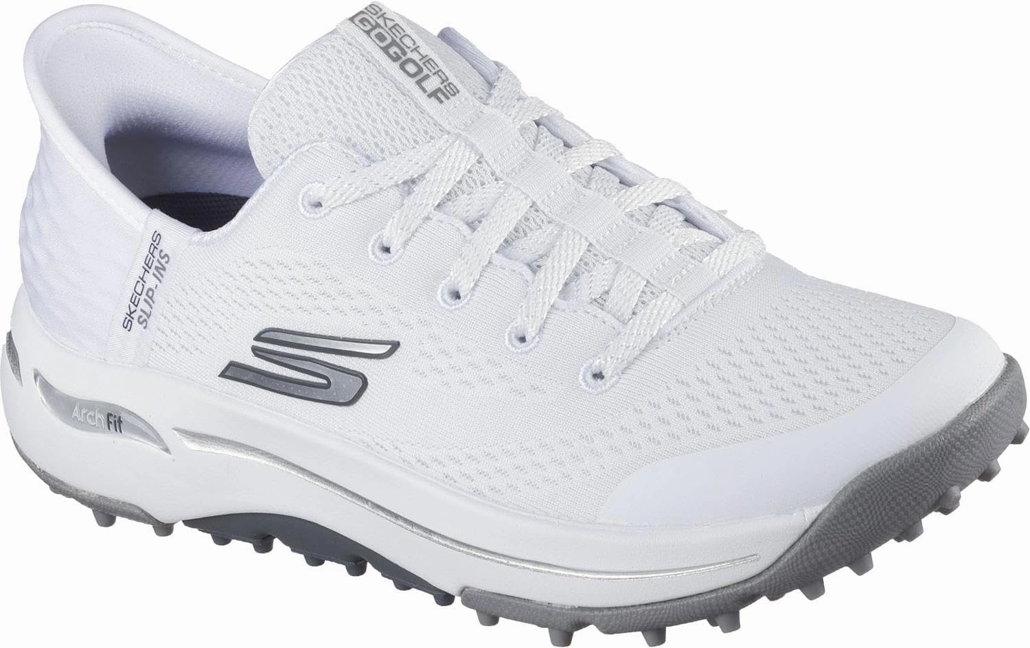 Skechers - Womens Go Golf Arch Fit - Line Up Slip On Shoes, Color White, Size: 9.5 W US