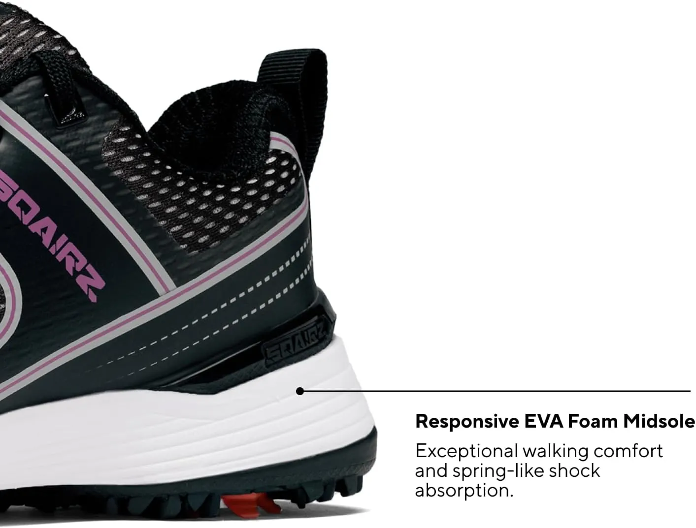 SQAIRZ Freedom Mesh Women's Athletic Golf Shoes, Golf Shoes, Designed for Balance & Performance, Replaceable Spikes, Breathable with Spikes