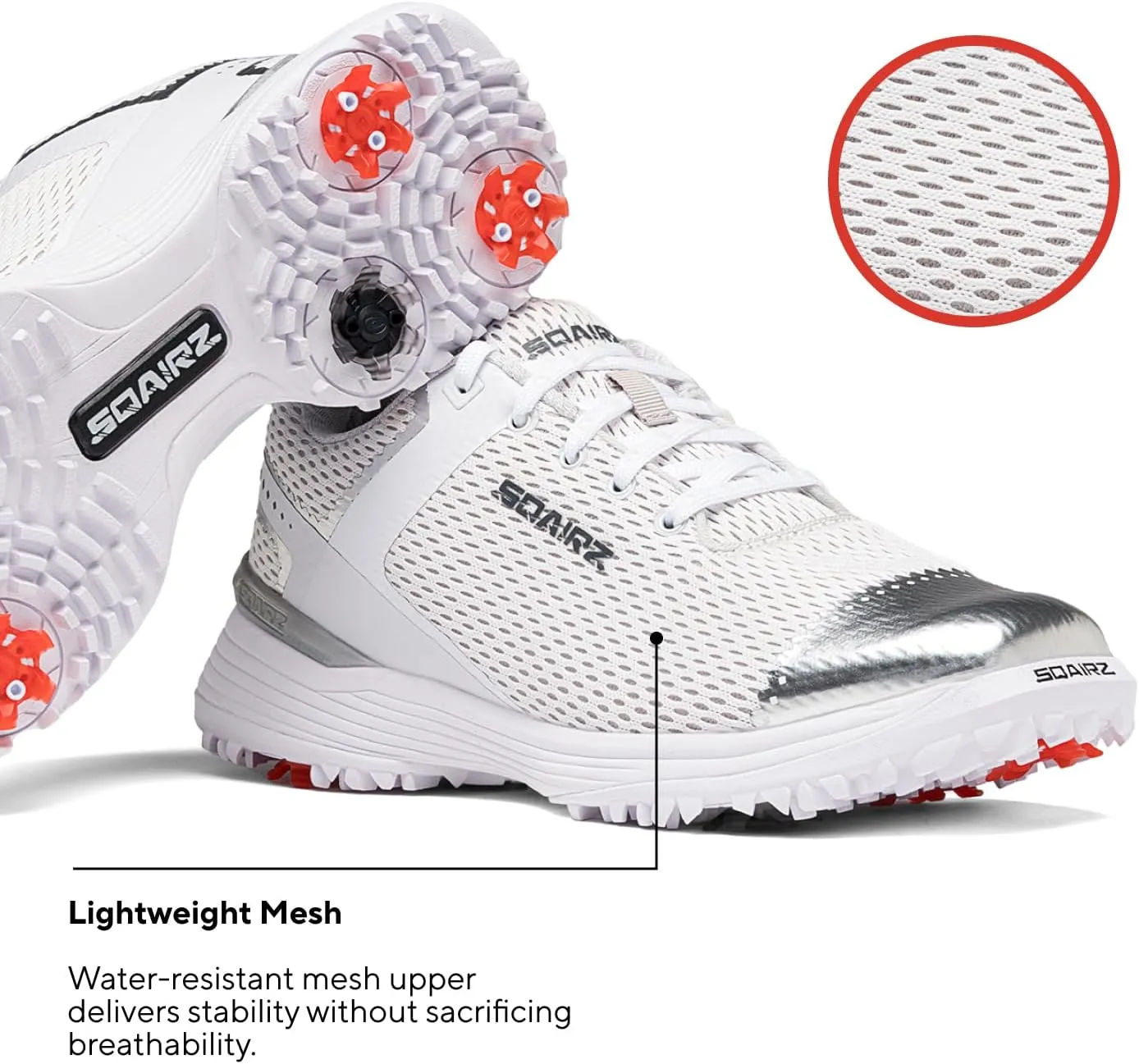 SQAIRZ Freedom Ultra Women's Athletic Golf Shoes, Designed for Balance & Performance, Replaceable Spikes, Breathable, Golf Footwear