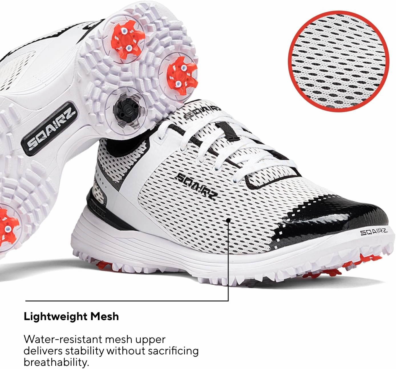 SQAIRZ Freedom Ultra Women's Athletic Golf Shoes, Designed for Balance & Performance, Replaceable Spikes, Breathable, Golf Footwear