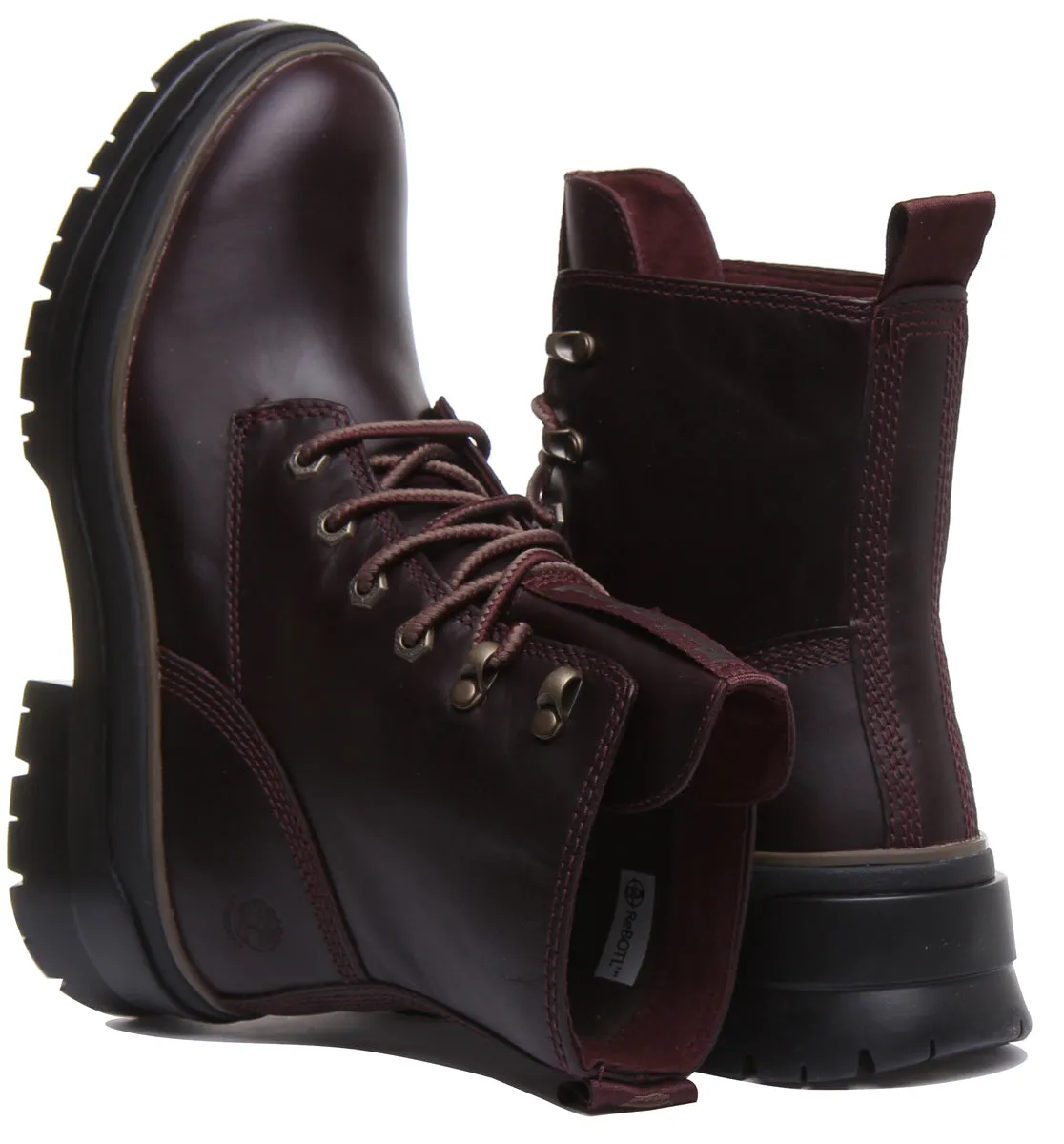 Timberland A2F7G Malynn Mid Lace Up Boot In Burgundy For Women Shoes Timberland