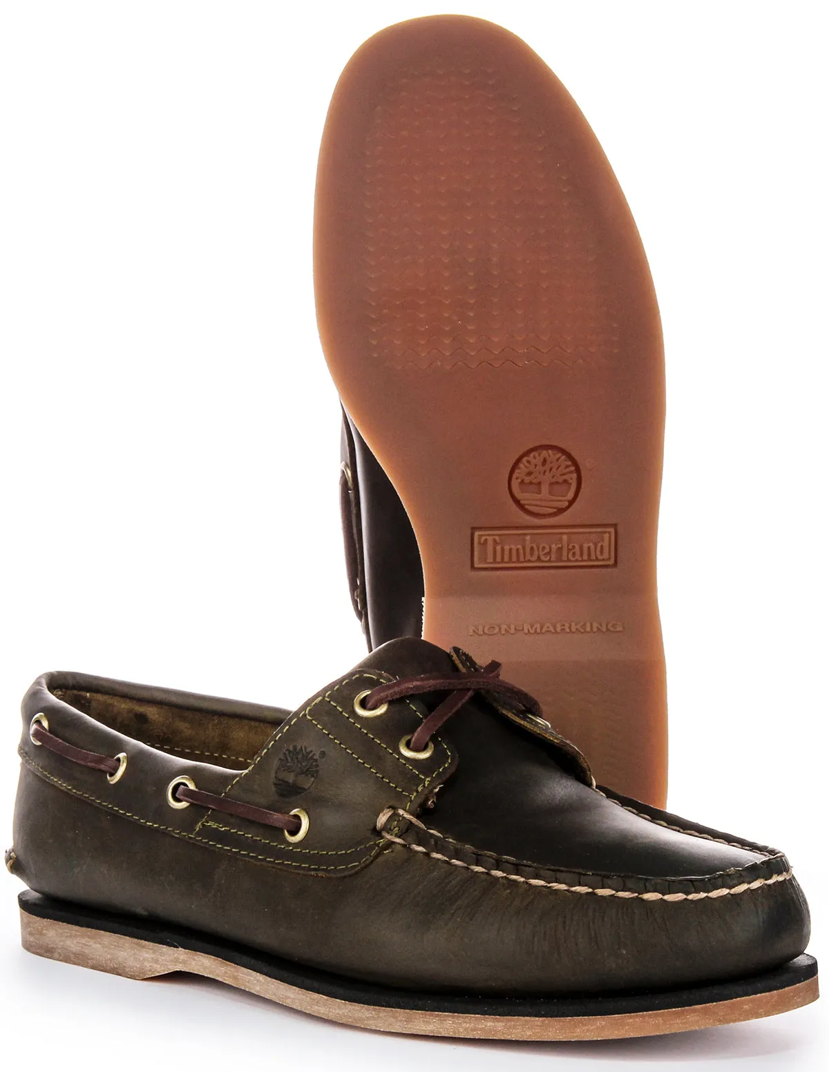 Timberland A4187 Boat Shoes In Olive For Men Shoes Timberland