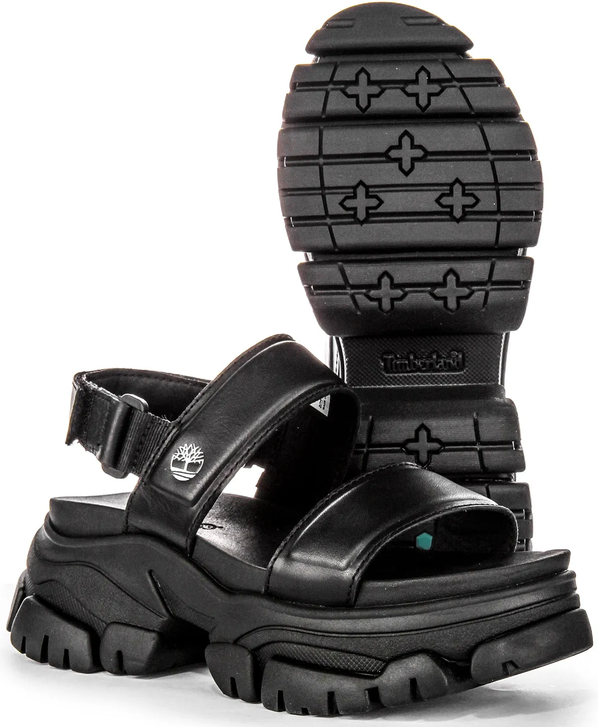 Timberland Adley Way A5Urz In Black Platform Sandals Shoes Timberland