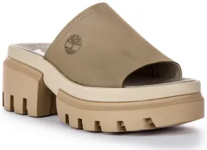 Timberland Everleigh A639M Platform Slide In Taupe Shoes Timberland