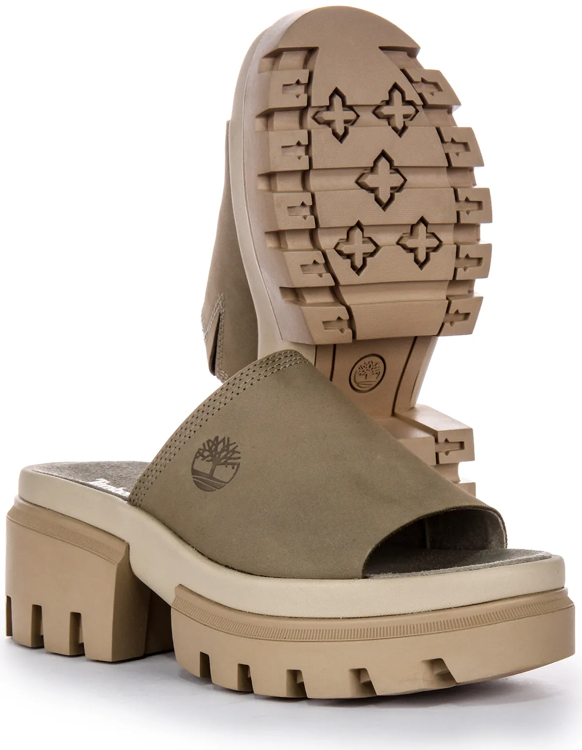 Timberland Everleigh A639M Platform Slide In Taupe Shoes Timberland