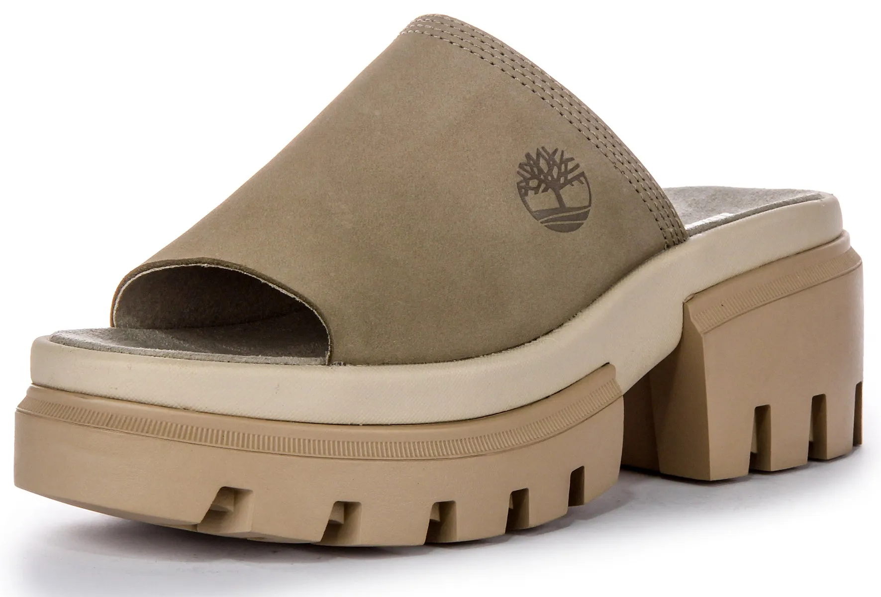 Timberland Everleigh A639M Platform Slide In Taupe Shoes Timberland