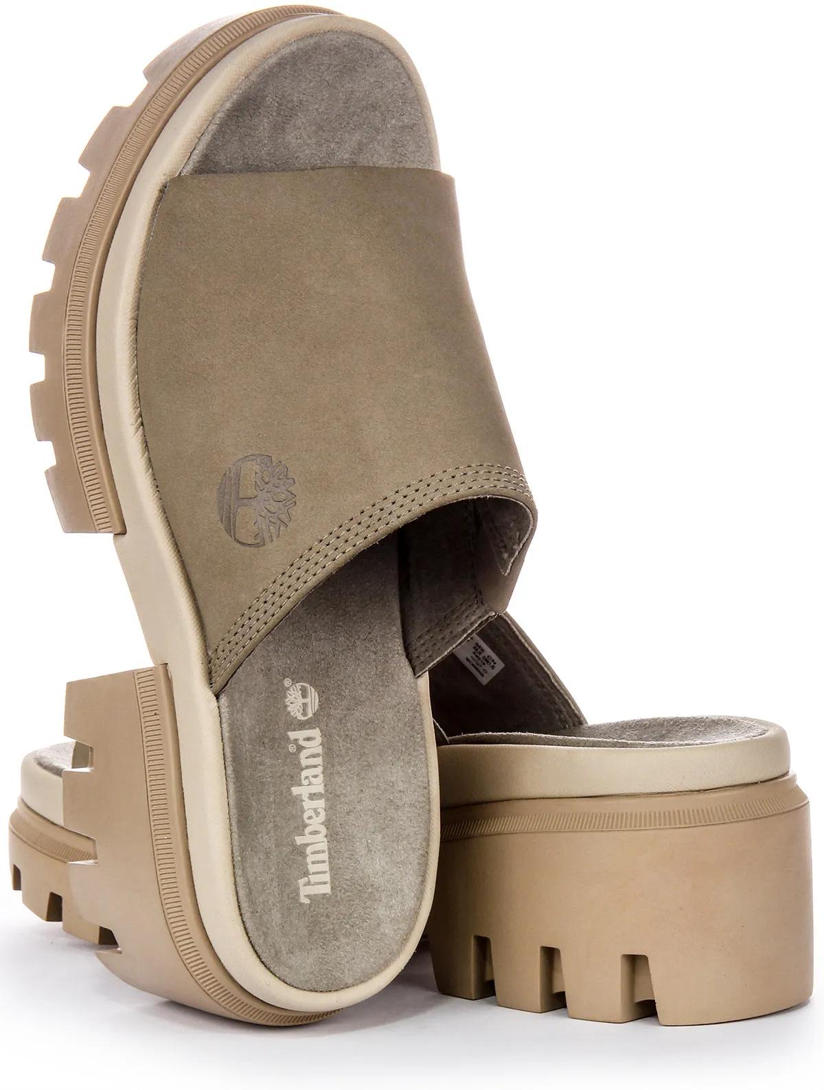 Timberland Everleigh A639M Platform Slide In Taupe Shoes Timberland