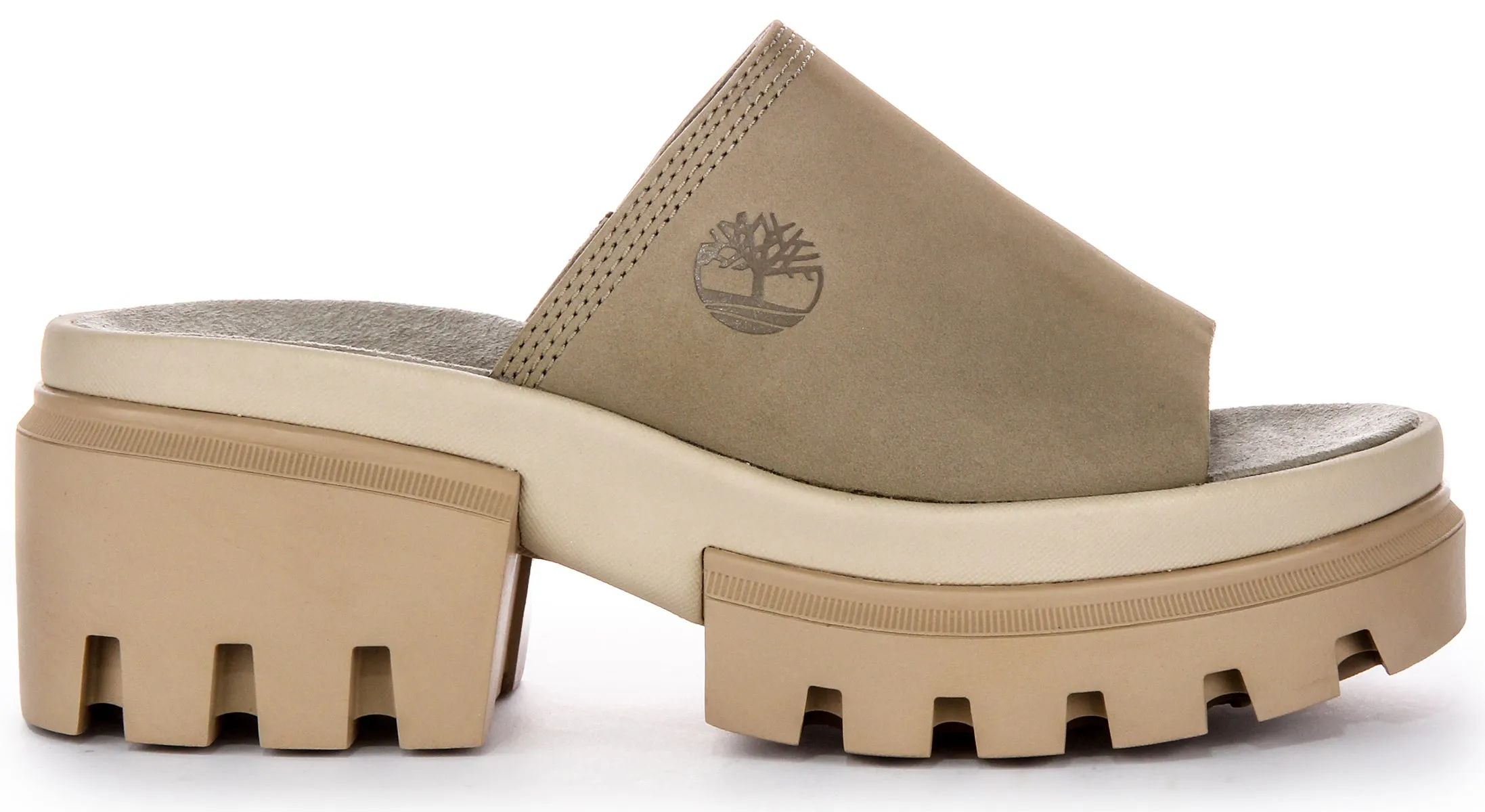 Timberland Everleigh A639M Platform Slide In Taupe Shoes Timberland