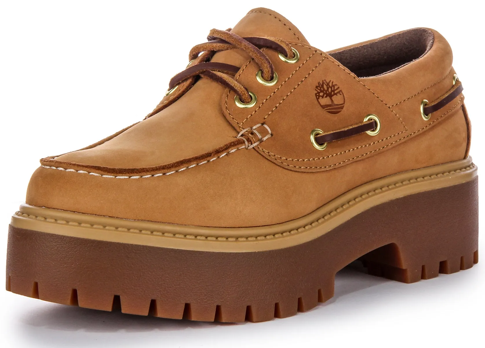 Timberland Stone Steet A6Aus In Wheat Boat Platform Shoe Shoes Timberland