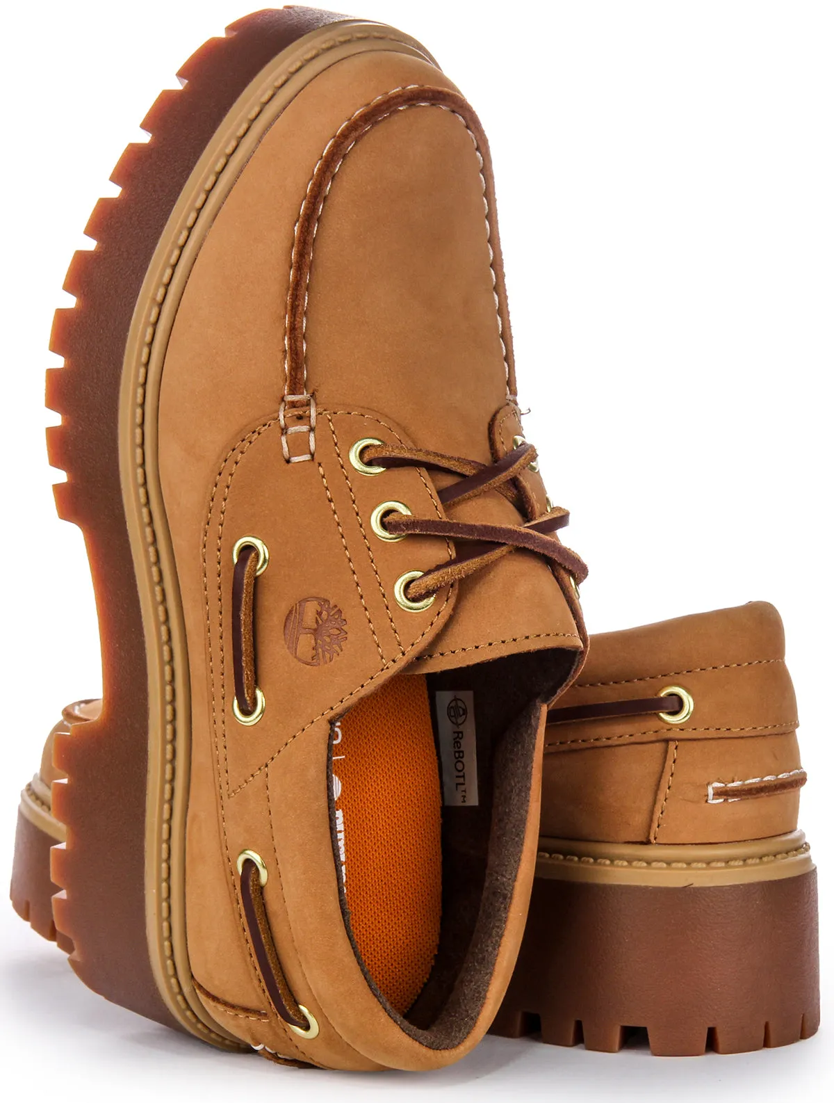 Timberland Stone Steet A6Aus In Wheat Boat Platform Shoe Shoes Timberland