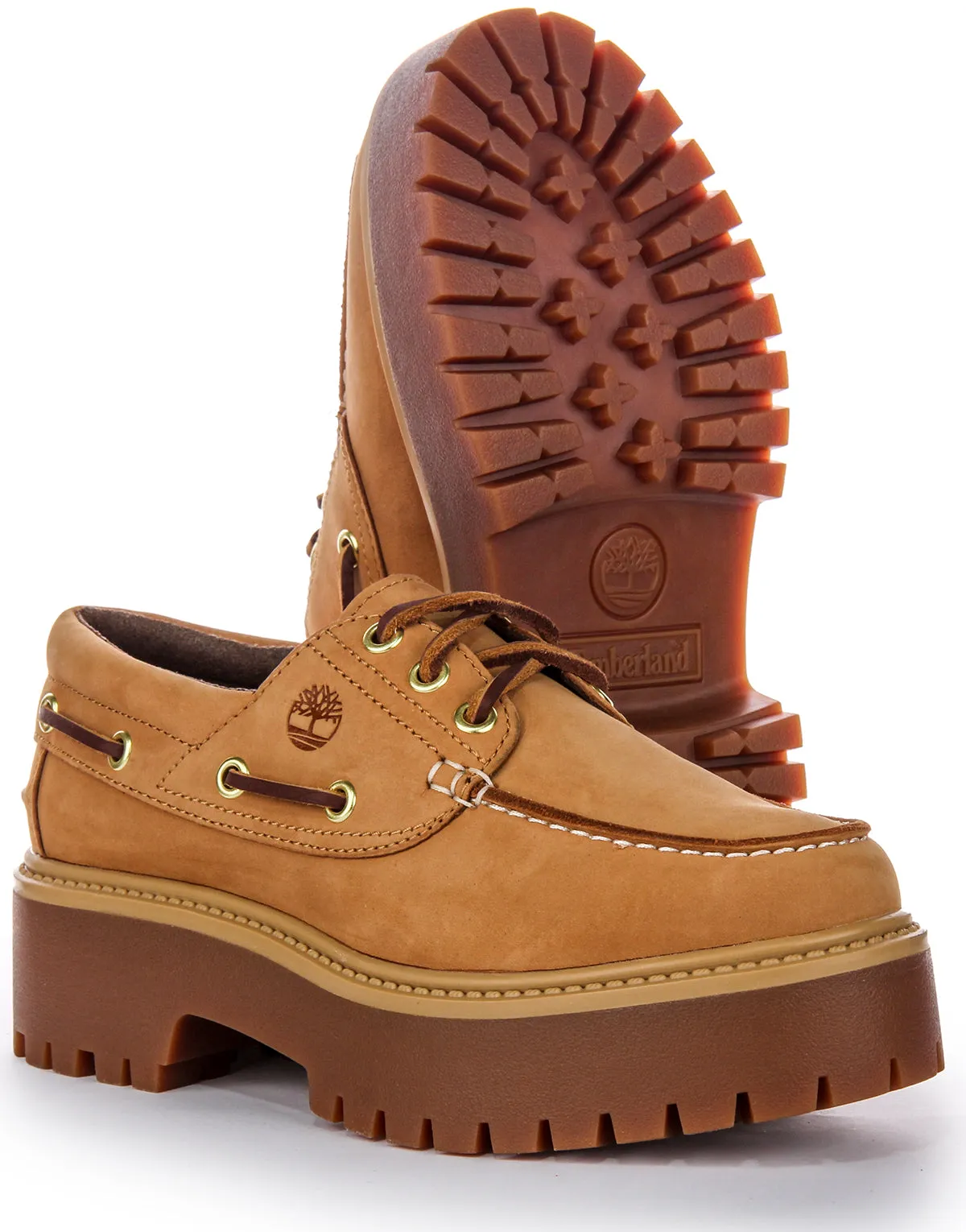 Timberland Stone Steet A6Aus In Wheat Boat Platform Shoe Shoes Timberland