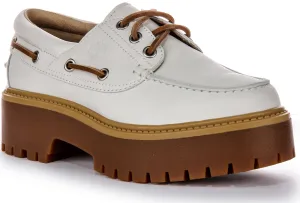 Timberland Stone Street Boat Shoes In White For Women Shoes Timberland