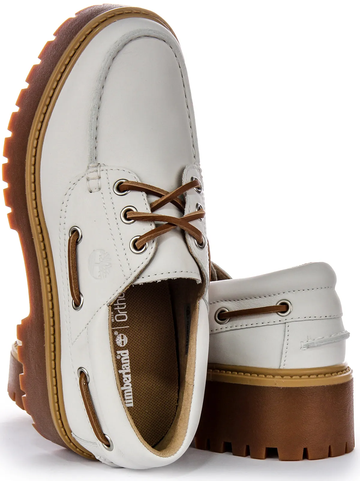 Timberland Stone Street Boat Shoes In White For Women Shoes Timberland