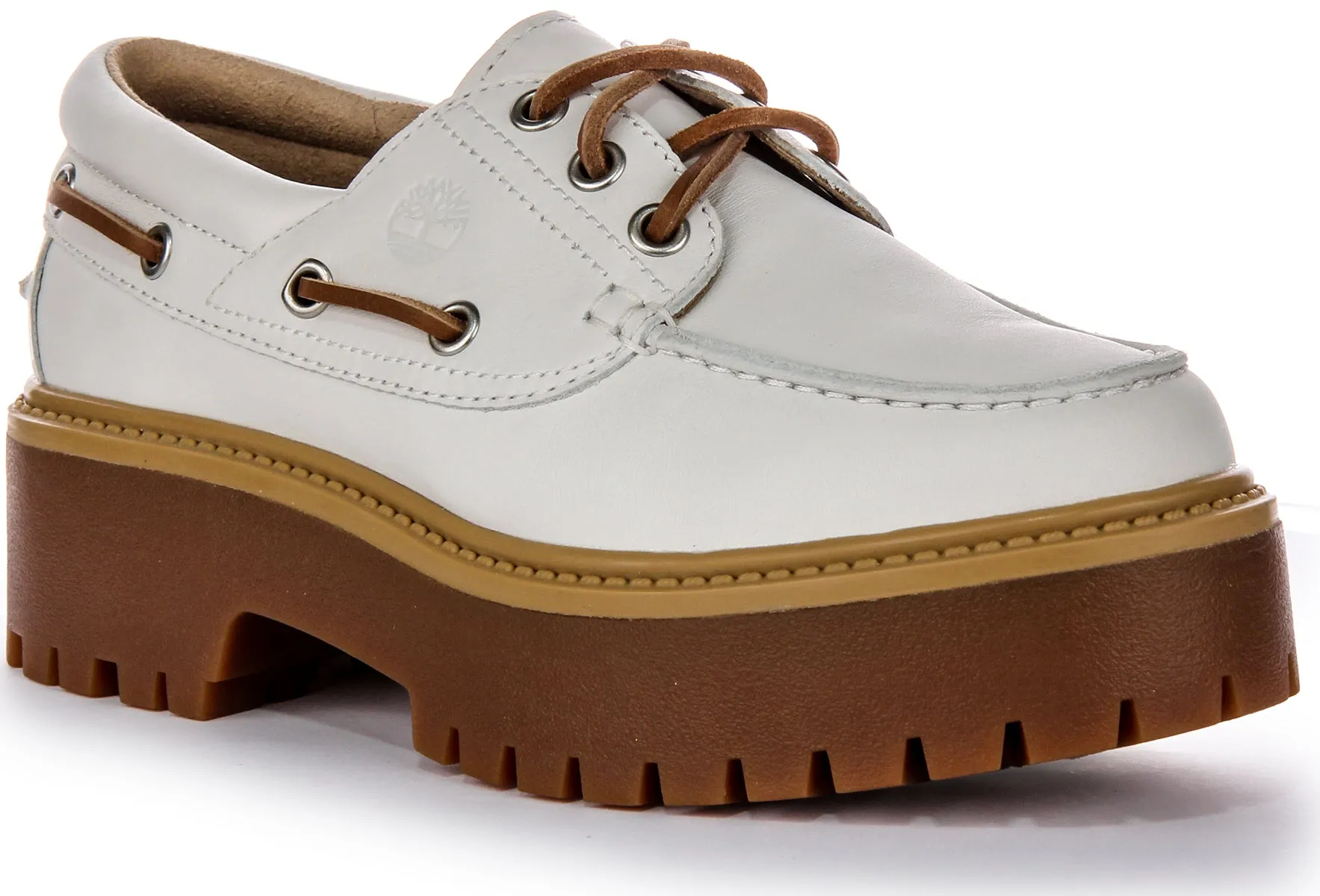 Timberland Stone Street Boat Shoes In White For Women Shoes Timberland