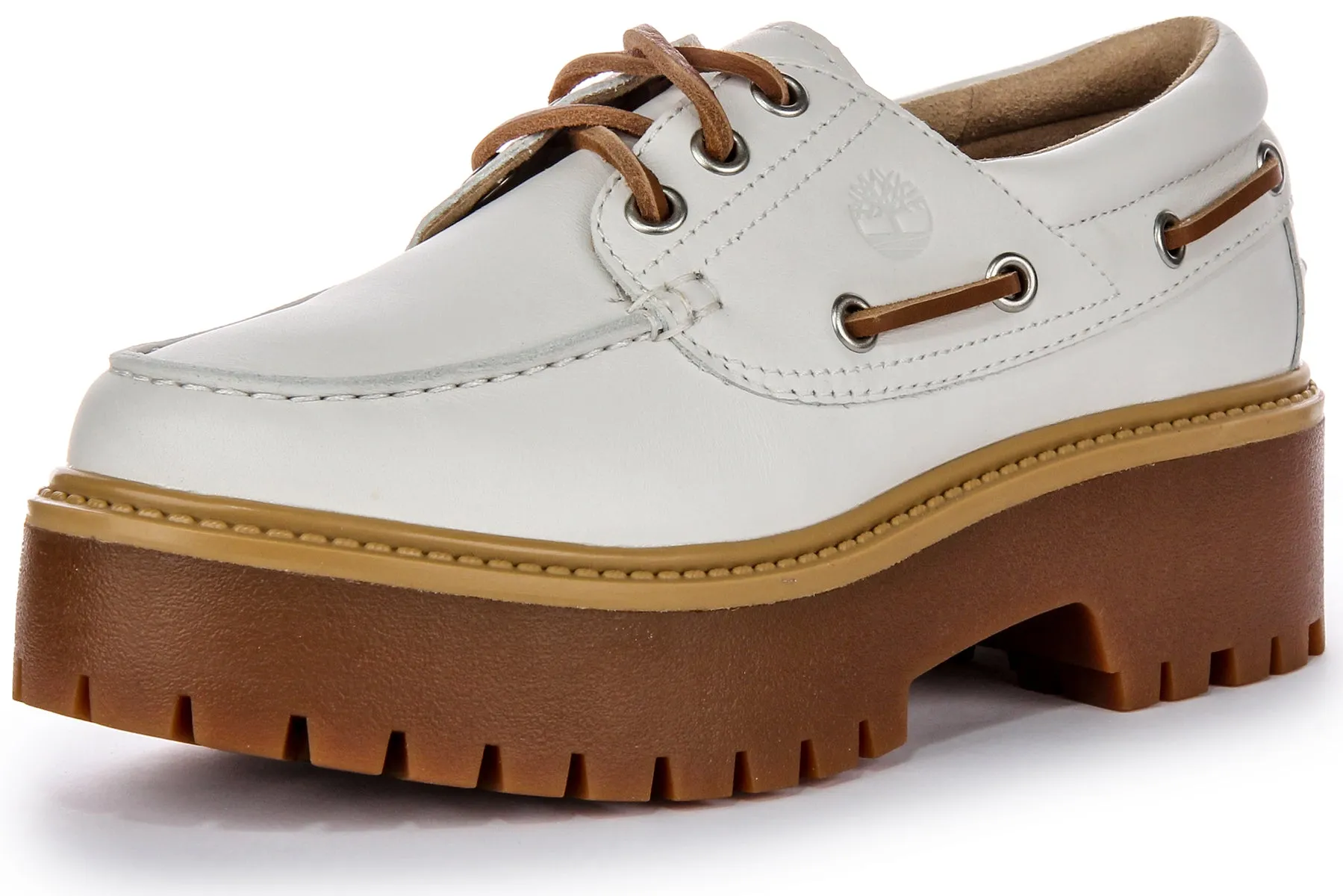 Timberland Stone Street Boat Shoes In White For Women Shoes Timberland