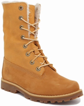 Timberland 2236B 6inch Fold Down Fur In Wheat For Kids Shoes Timberland