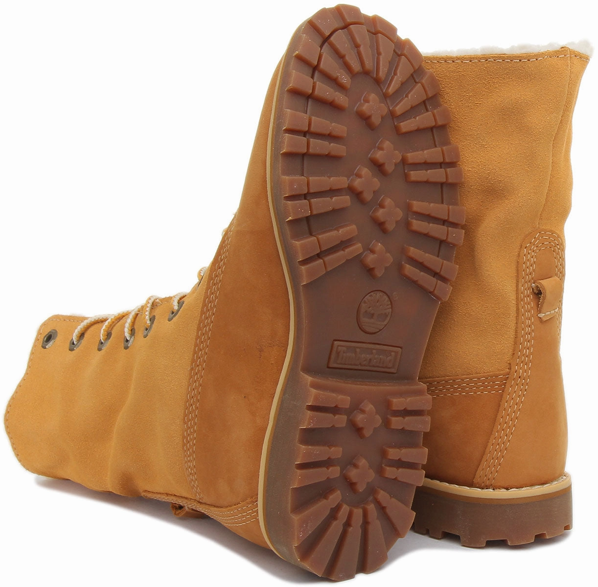Timberland 2236B 6inch Fold Down Fur In Wheat For Kids Shoes Timberland