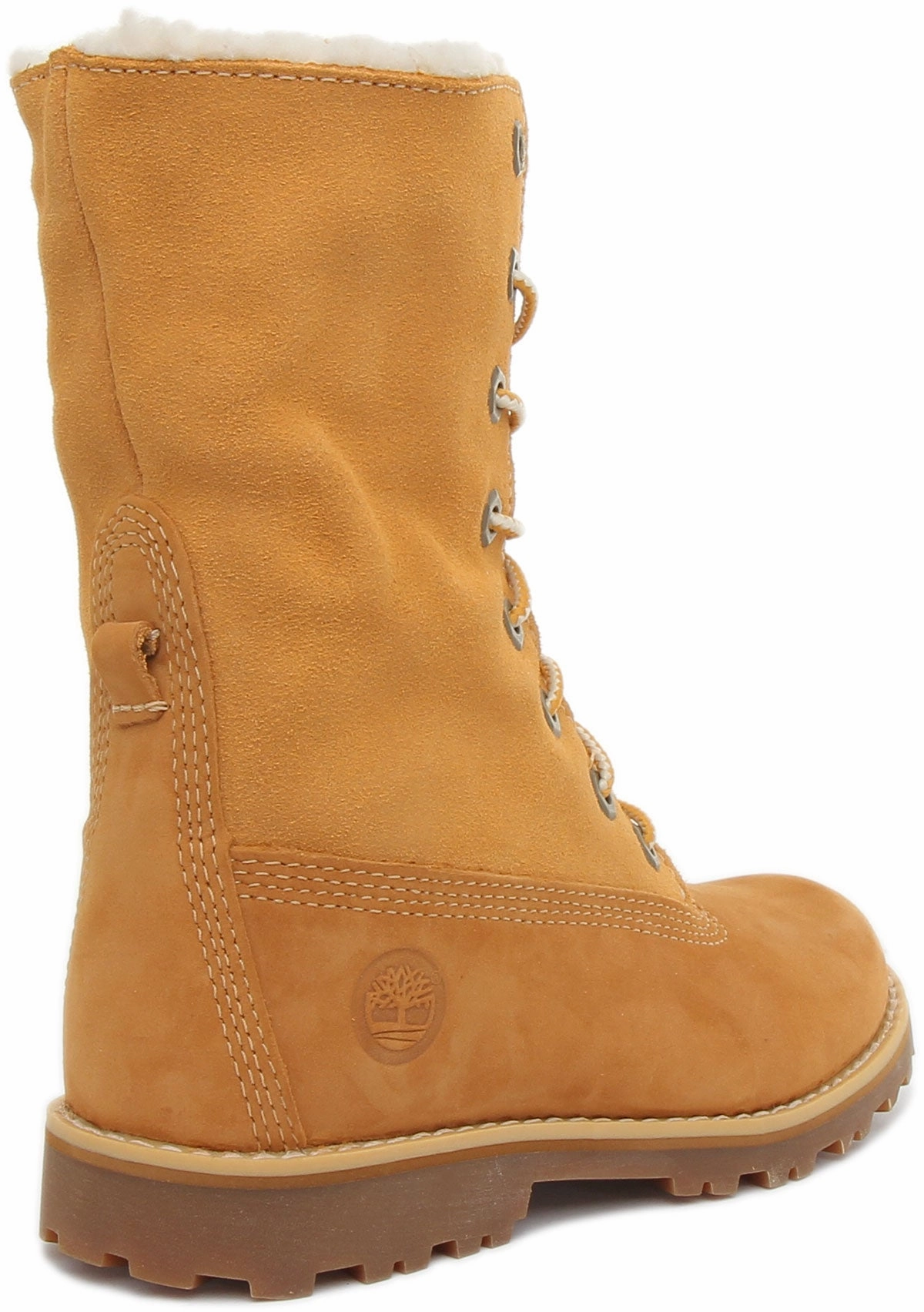 Timberland 2236B 6inch Fold Down Fur In Wheat For Kids Shoes Timberland