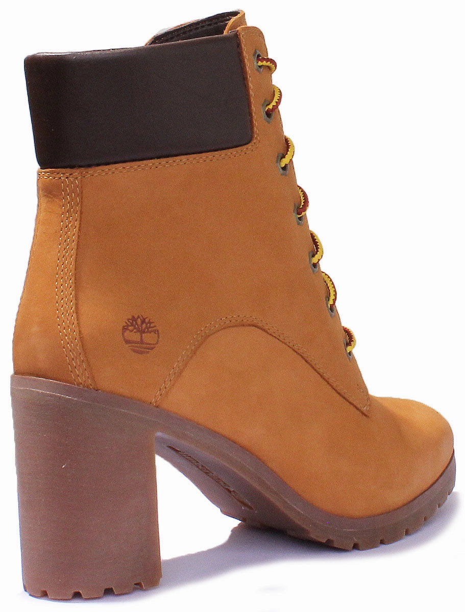 Timberland Allington 6 Inch Block Heel Ankle Boot In Wheat For Women Shoes Timberland